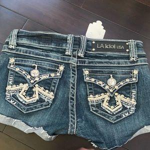 LA IDOL shorts with gems